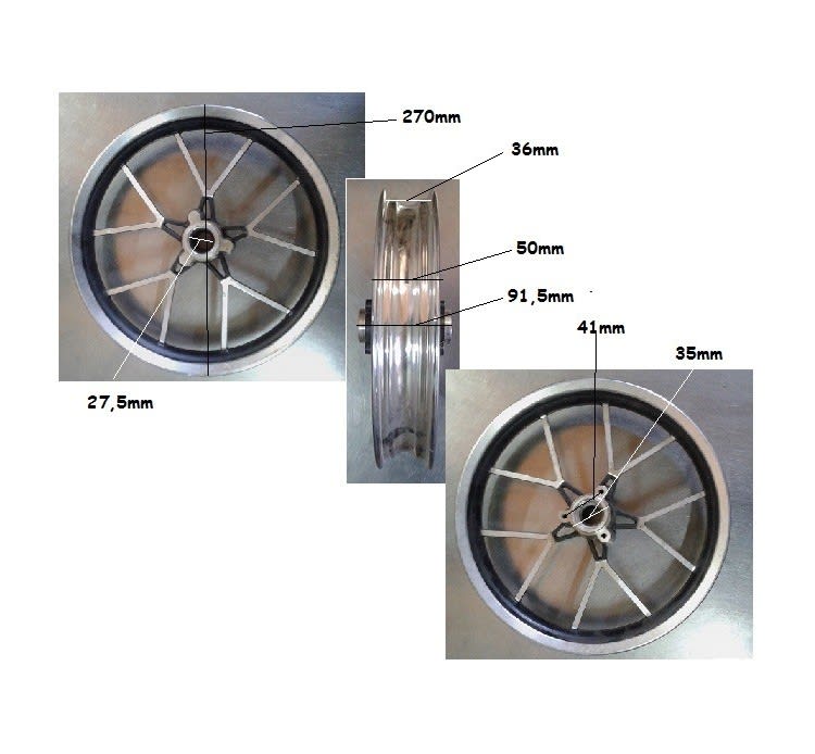 Llanta 10D 2.75/2.50 delantera 0