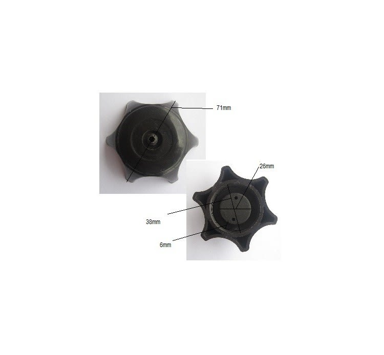 Tapa Estanque Bencina Plast 6P DI-38mm 0