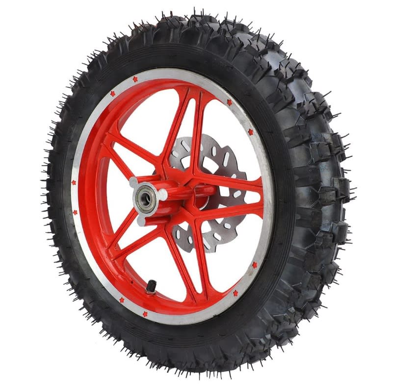 Neumático 10D 2.50-10 con Llanta - Cámara - Disco - Buje Delantera Rojo 0