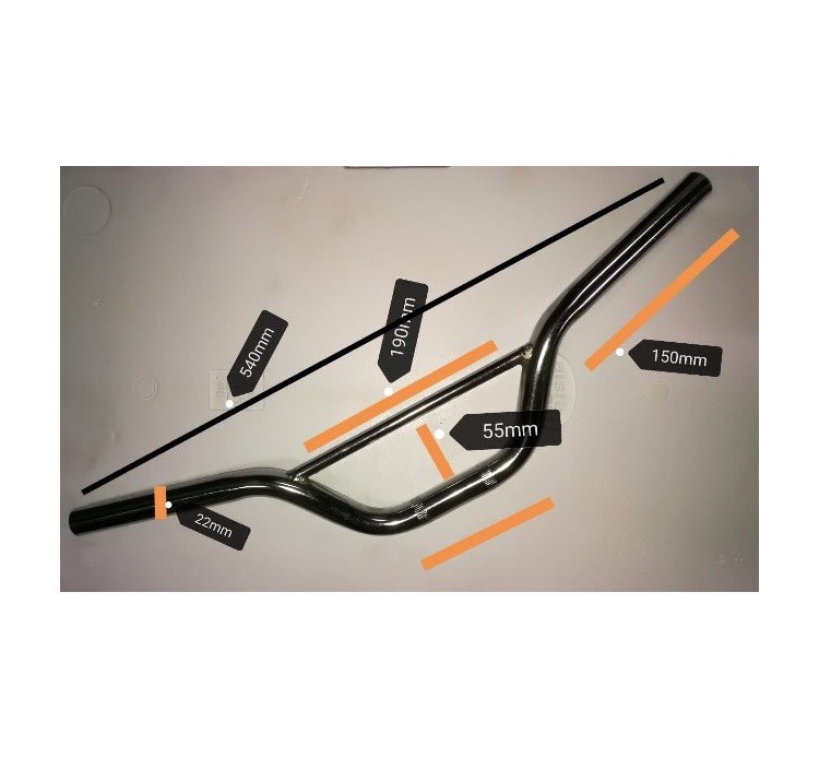 Manubrio 540x022 Cromado Mini Moto cross 49cc 0