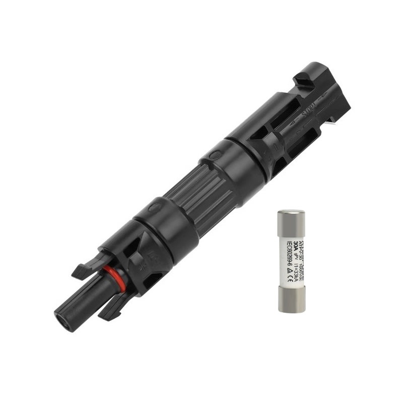 Conector FV MC4 Porta Fusible con Fusible 1000Vdc 30A Solar 2