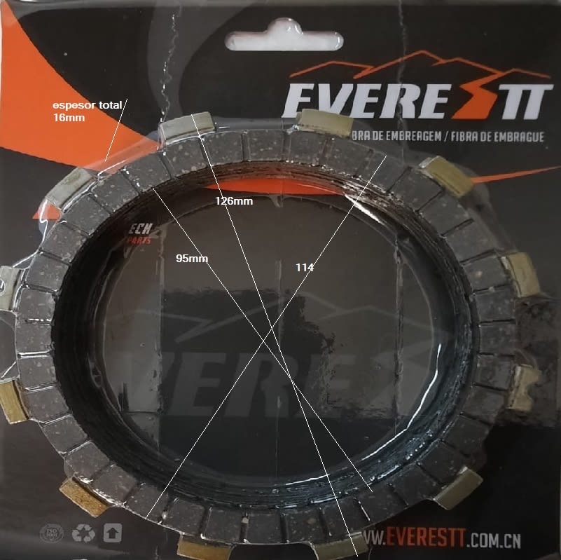 Set 5 Disco embrague Everestt GN-1252