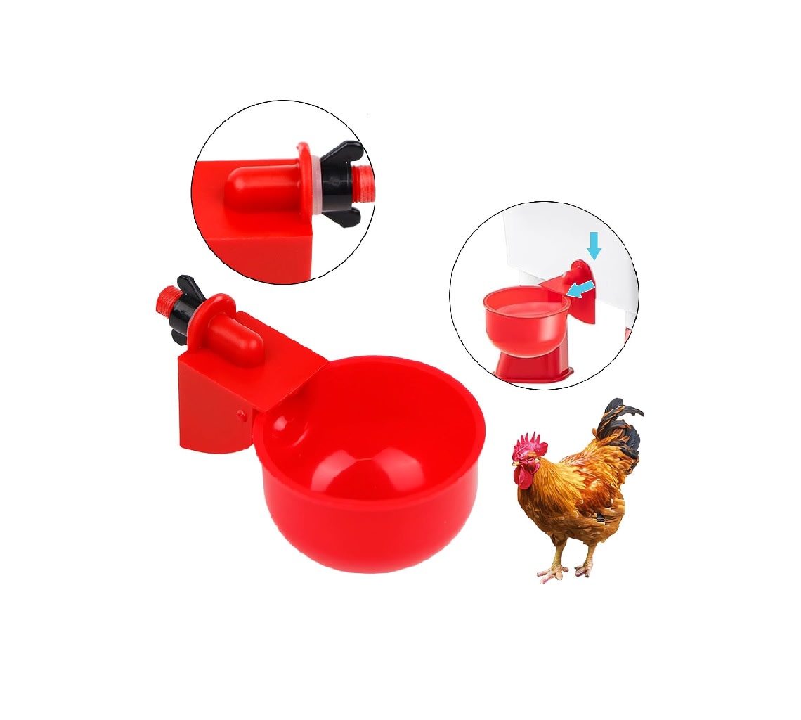 Dispensador Agua Automático de Plástico para Aves de Corral Rojo X 4 unid.4