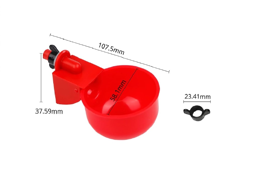 Dispensador Agua Automático de Plástico para Aves de Corral Rojo4