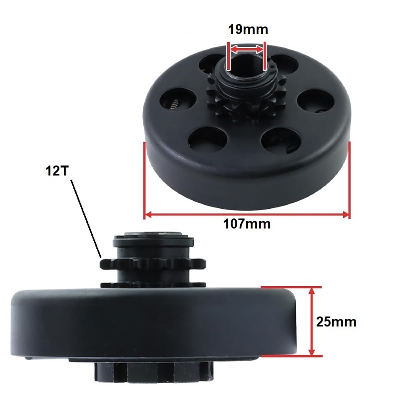 Embrague Centrifugo 35 12T DI-19mm Go Kart3