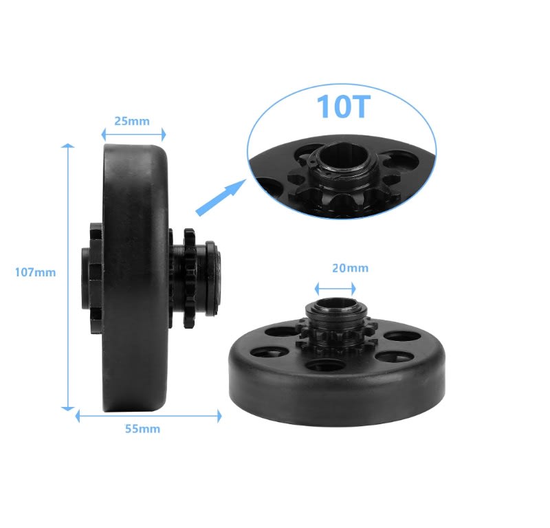 Embrague Centrifugo 420 10T DI-20mm Go Kart3