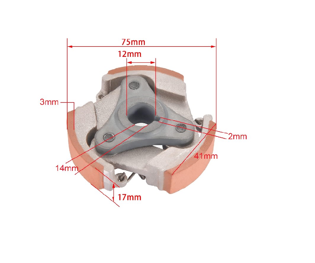 Par Embrague Centrifugo 49cc 2t L 3p Moto Mini Cross Atv6