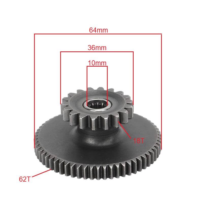 Engranaje Dual Motor Arranque CG 18T 62T c/R2