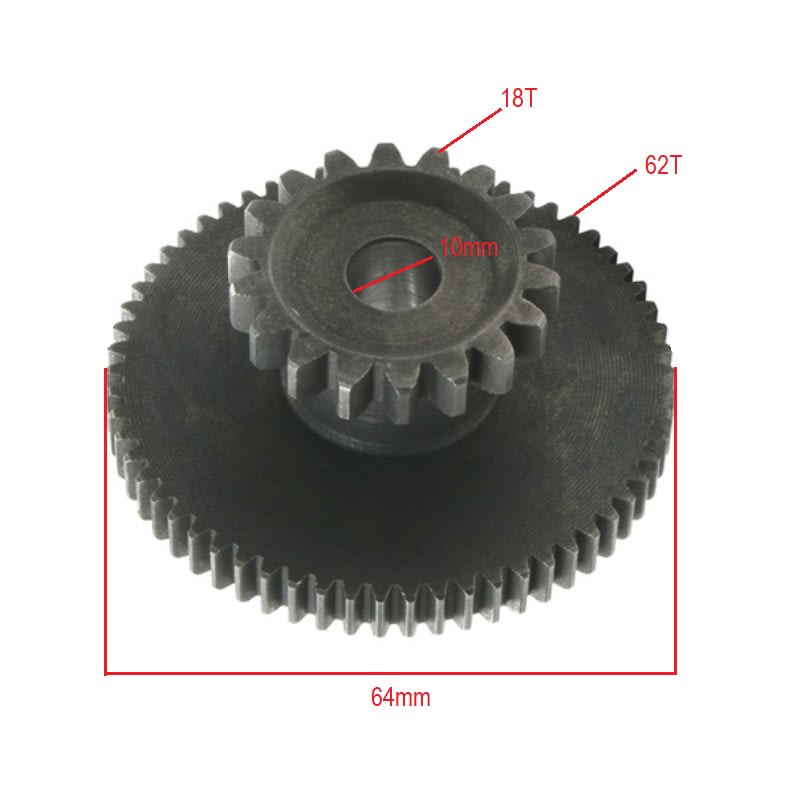 Engranaje Dual Motor Arranque CG 18T 62T4