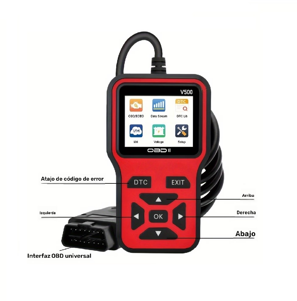 Escáner Diagnóstico Coche OBDII V500 Rojo3