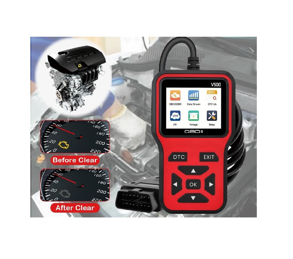 Escáner Diagnóstico Coche OBDII V500 Rojo5