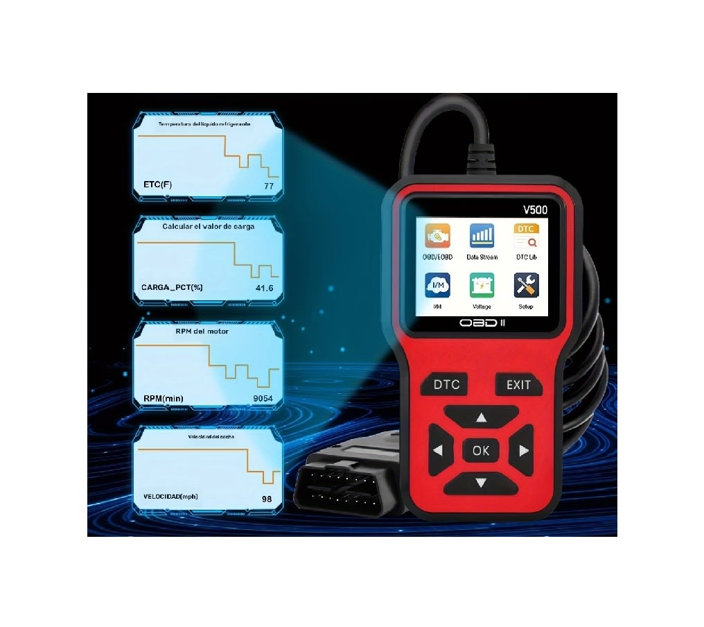 Escáner Diagnóstico Coche OBDII V500 Rojo4