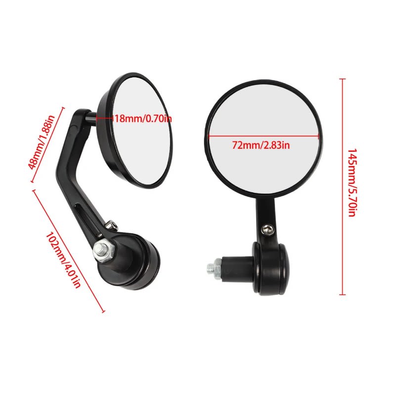 Par Espejos tope manubrio negro A256-6A3