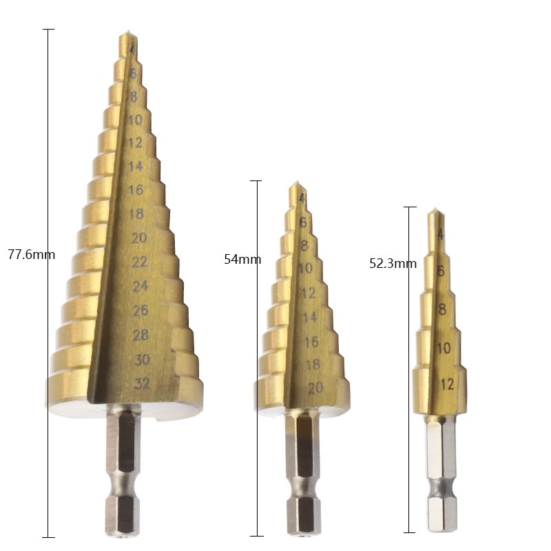 Set 3 Brocas Escalonadas 4-32mm3