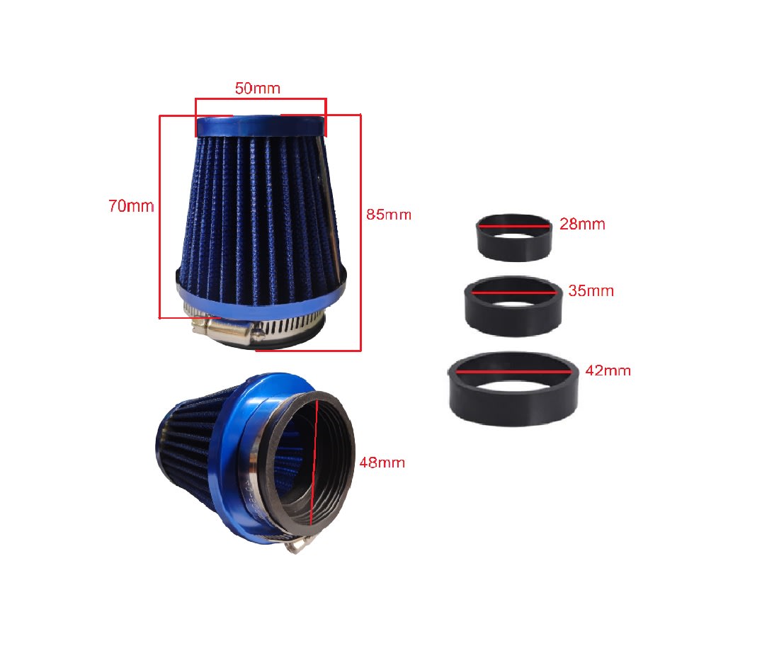 Filtro Aire DI-28-48mm Aluminio Azul Adaptable4