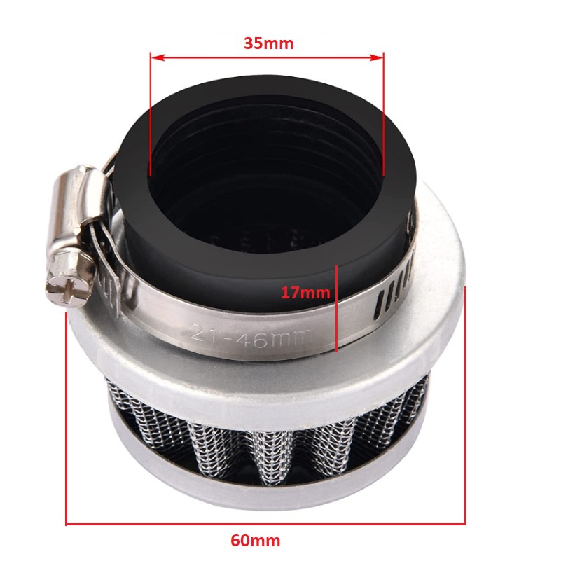 Filtro Aire DI-35mm Aluminio Plateado5