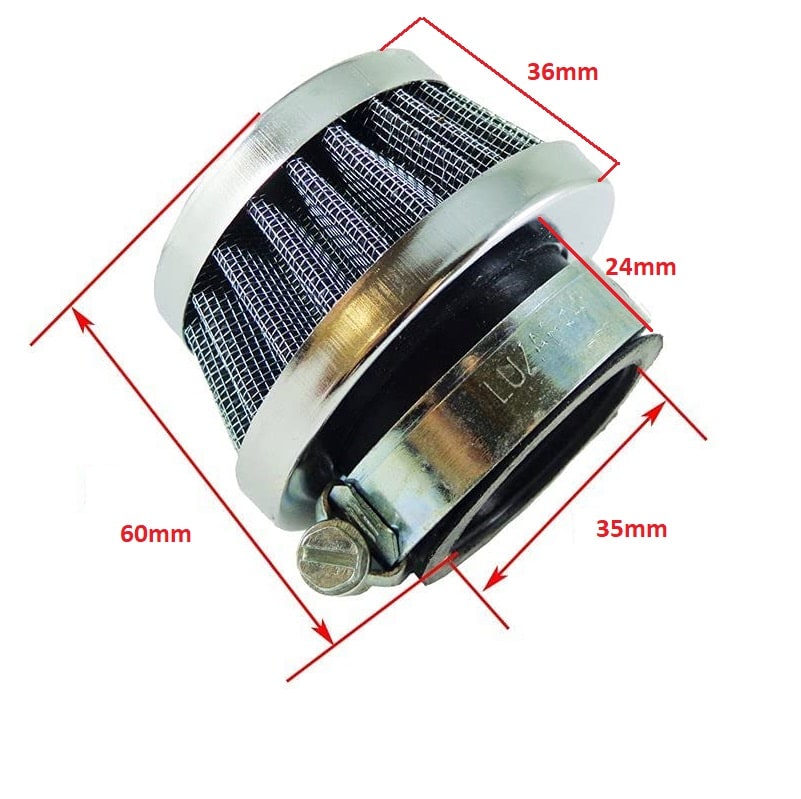 Filtro Aire DI-35mm Alto Aluminio Plateado4