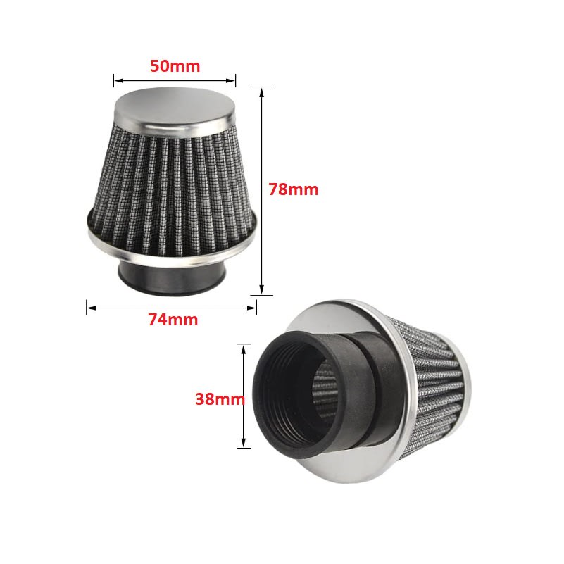 Filtro Aire DI-38mm Aluminio Plateado2