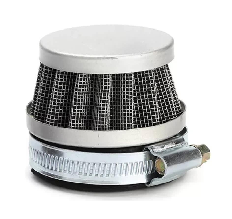 Filtro Aire DI-42mm Aluminio Plateado c/Soporte2