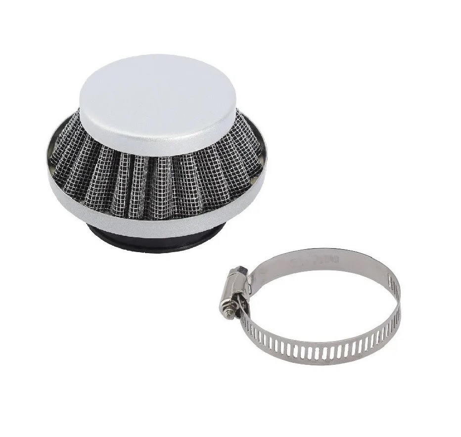 Filtro Aire DI-42mm Aluminio Plateado con Soporte2