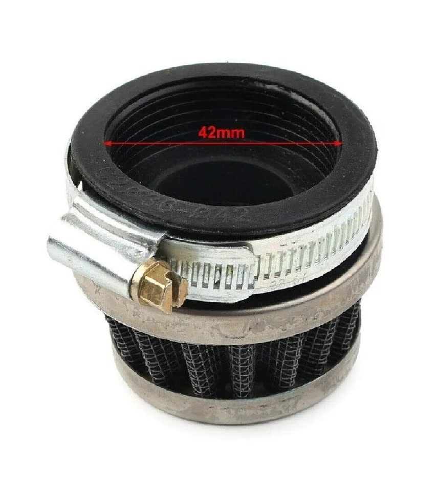 Filtro Aire DI-42mm Aluminio Plateado c/Soporte5