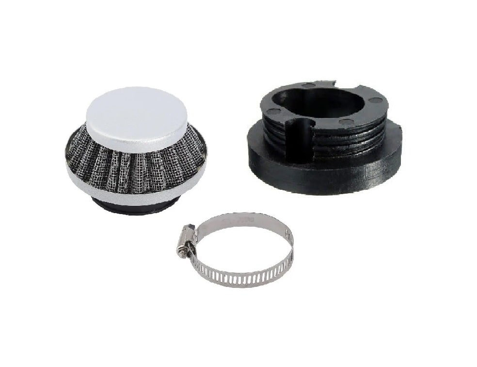 Filtro Aire DI-42mm Aluminio Plateado con Soporte 0