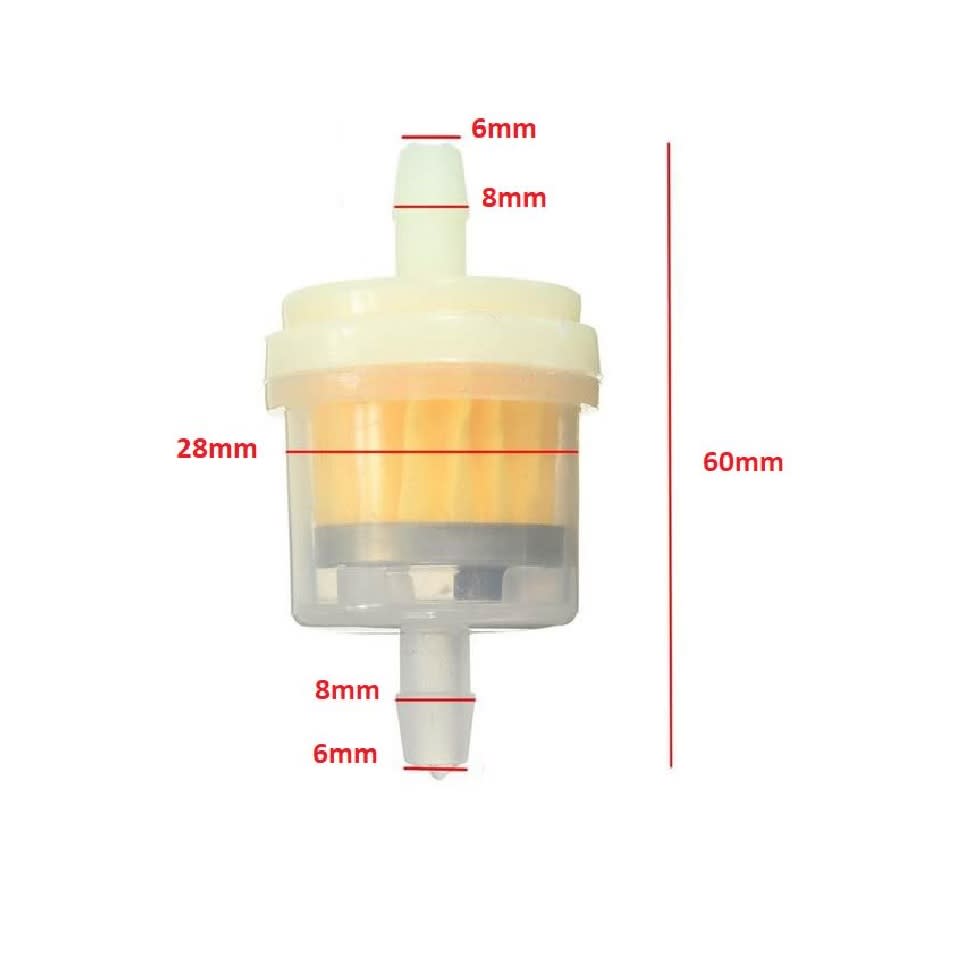 Filtro De Bencina Plástico Color Blanco 60mm3