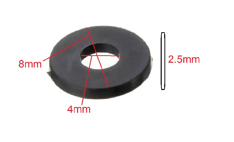 Golilla Goma M4x8x2.5mm2