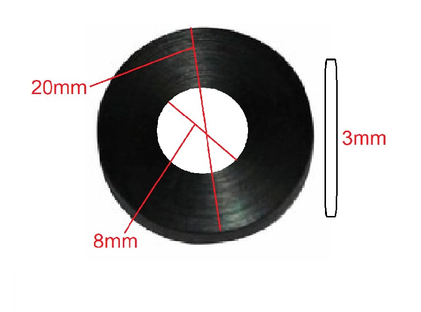 Golilla Goma M8x20x3mm3