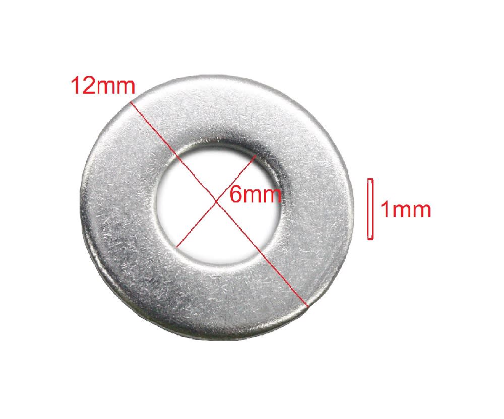 Golilla Plana 6x12x1mm Zincada X 10 Unid.2