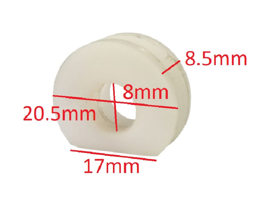 Guia Soporte Rodillo Termolaminadora 8x20.5x8.5mm Plastica Blanco3