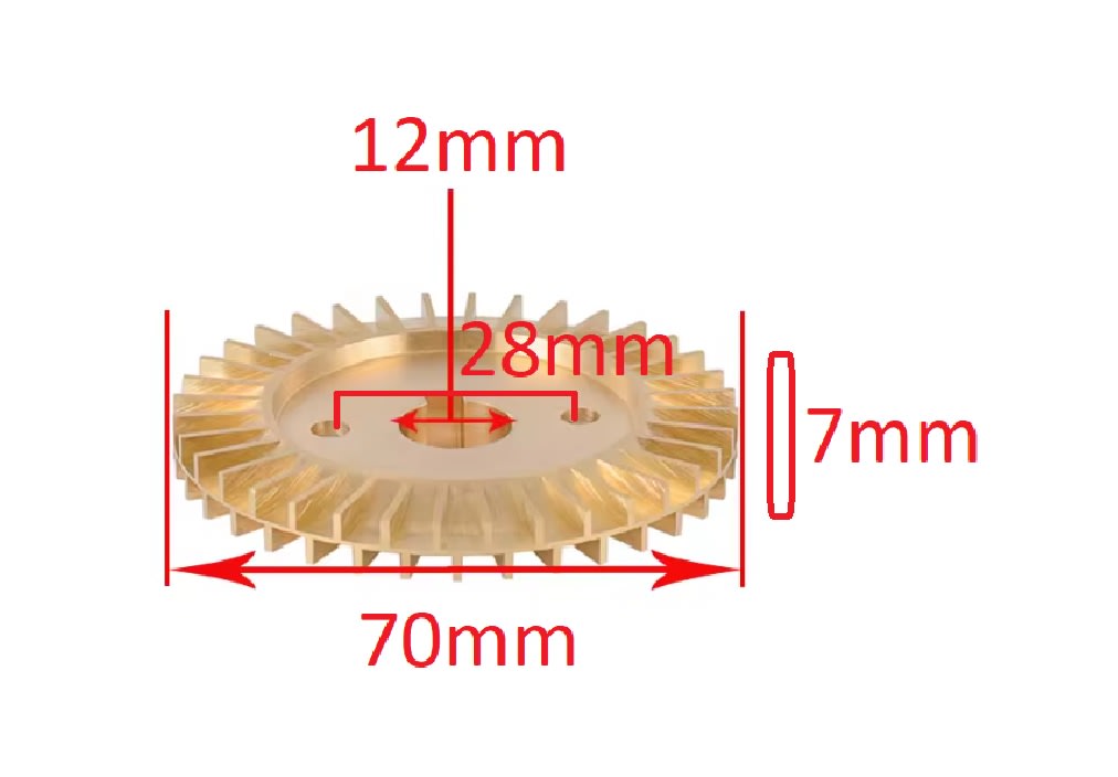 Impulsor Bomba Agua Latón 70mm5