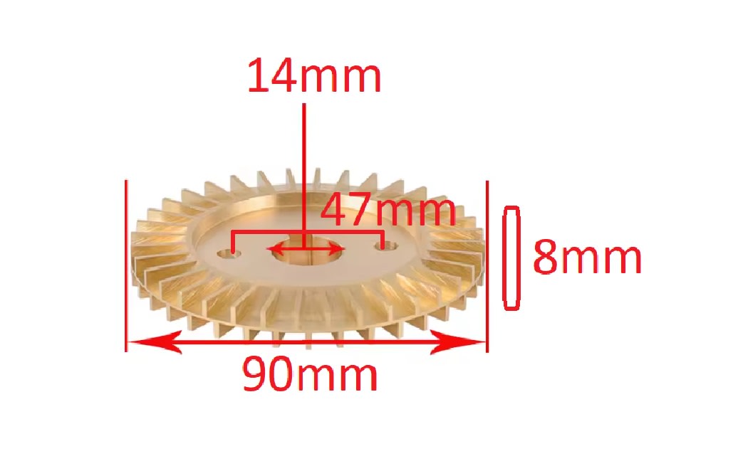 Impulsor Bomba Agua Latón 90mm5