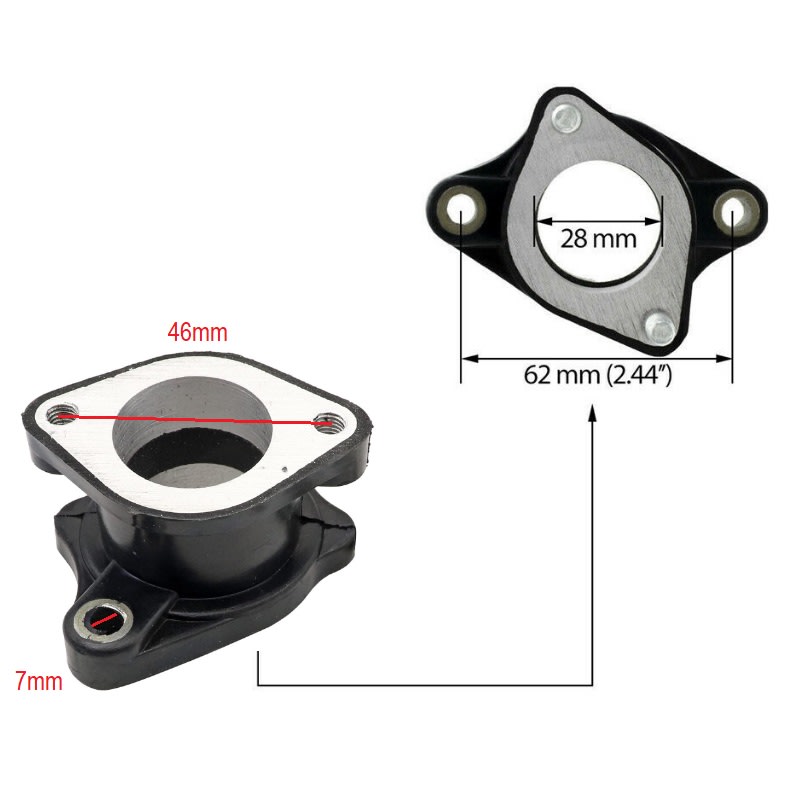 Insulador Carburador CG 28mm S/P5