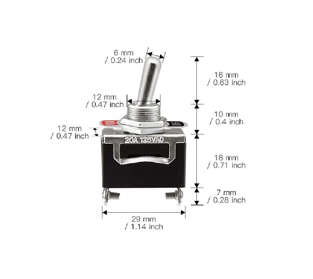 Interruptor Palanca On-Off 2P 15A 250V5