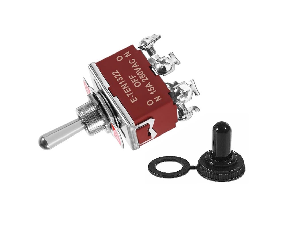Interruptor Palanca On-Off-On 6P 15A 250Vac N E-TEN13222