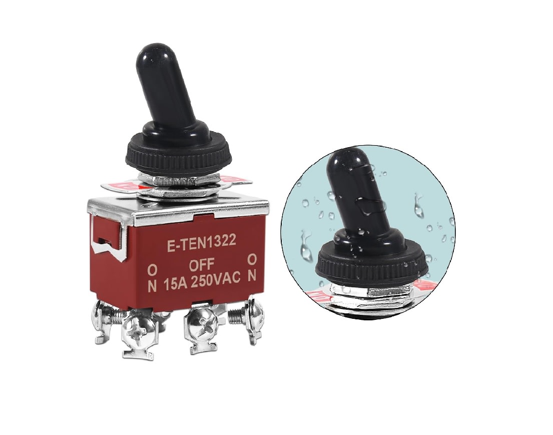 Interruptor Palanca On-Off-On 6P 15A 250Vac N E-TEN13227