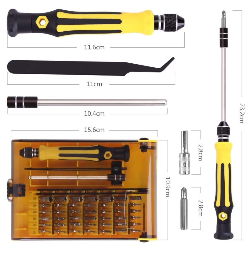 Kit De Herramientas De Destornillador Magnético Universal Multifuncional 45 Pzas3