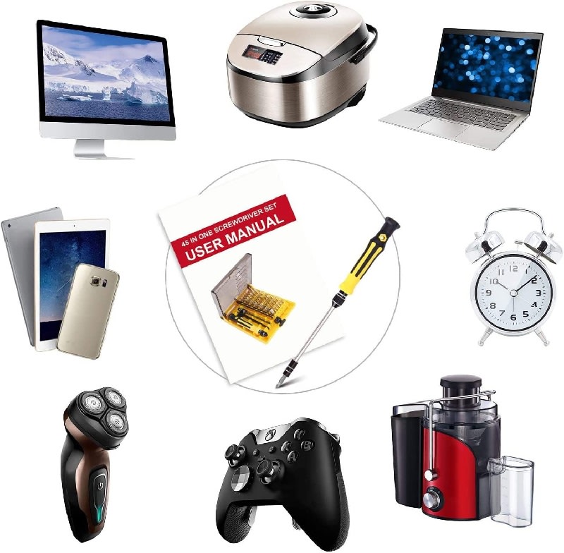 Kit De Herramientas De Destornillador Magnético Universal Multifuncional 45 Pzas4