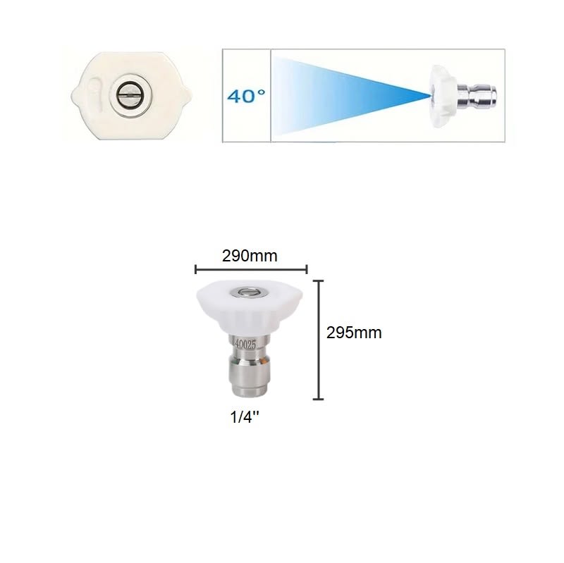 Boquilla Rociadora a Presion 1/4'' Blanco Inox.3