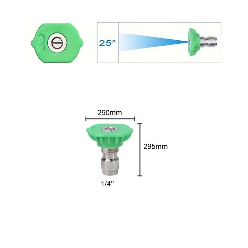 Boquilla Rociadora a Presion 1/4? Verde Inox.1