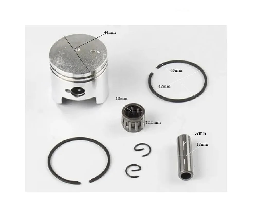 Kit Piston 44mm Motor 49cc 2T Anillos Buje Rodamiento Seguros4
