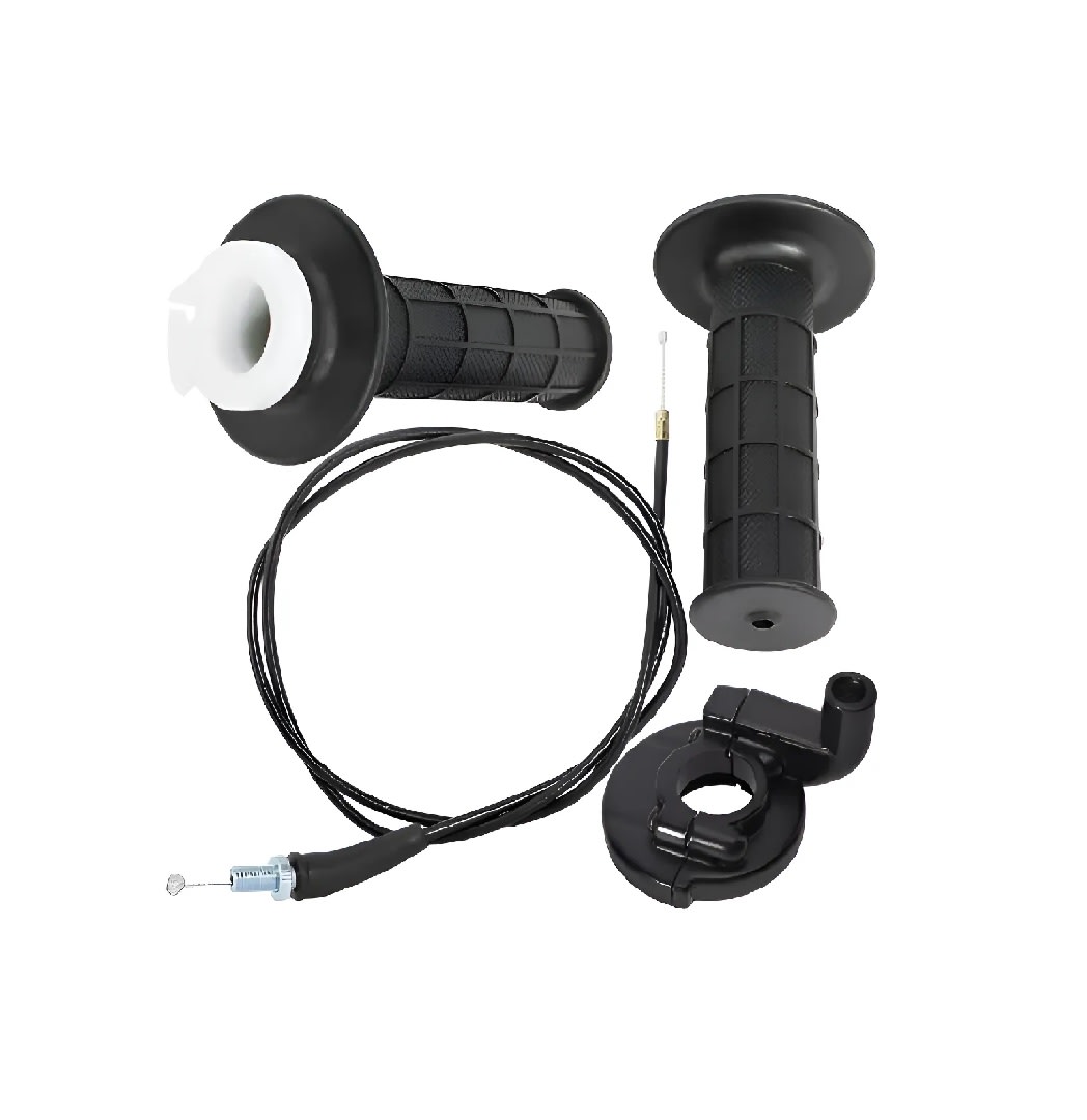 Kit Puños Alto Piola Y Carro Acelerador 22mm Negro 0