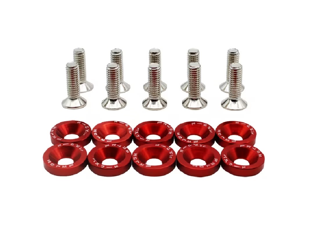 Kit Sujetadores Arandelas de Aluminio M6x20 Rojo2