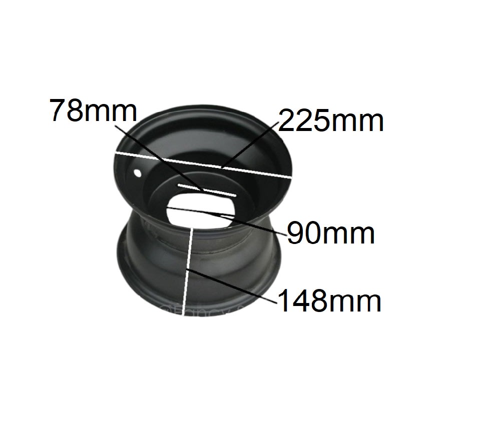 Llanta 08D 4P110mm 148AN x 225AL DI-90 Negro5