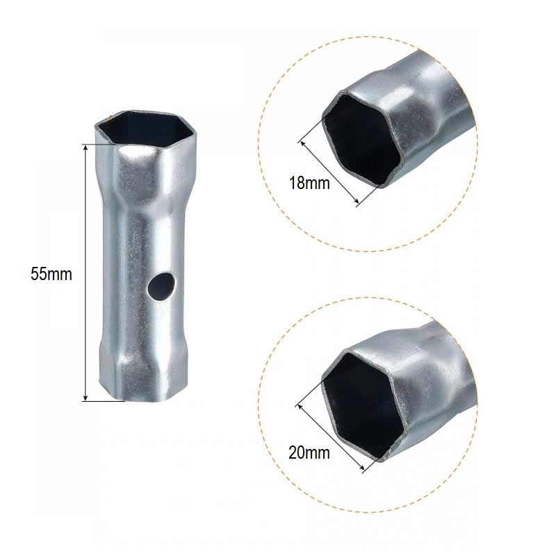 Llave de Bujía de Doble Extremo 18mm 20mm2