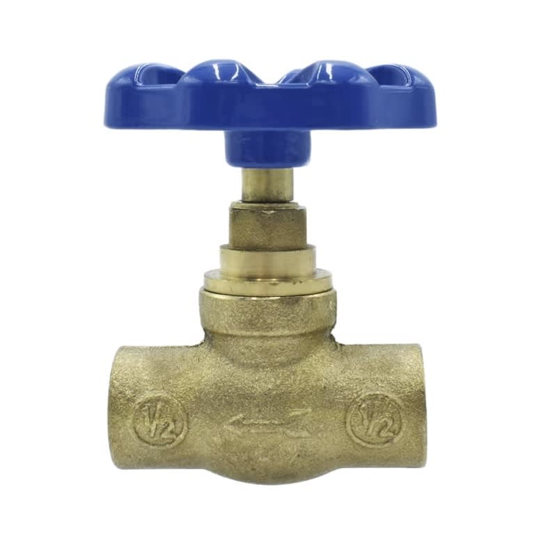 Llave de Paso Bronce SO/SO 1/2'' Manilla Azul2