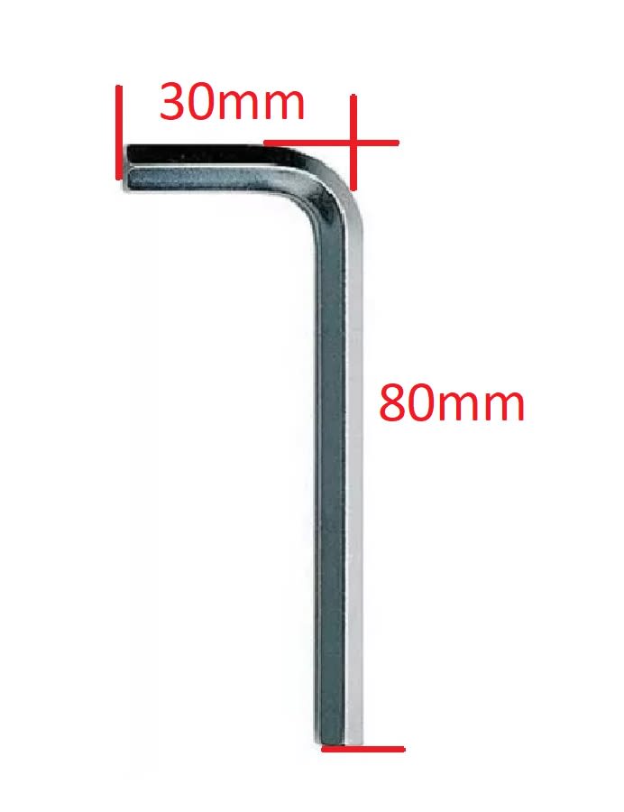 Llave Hexagonal Allen 6mm 80x30mm2