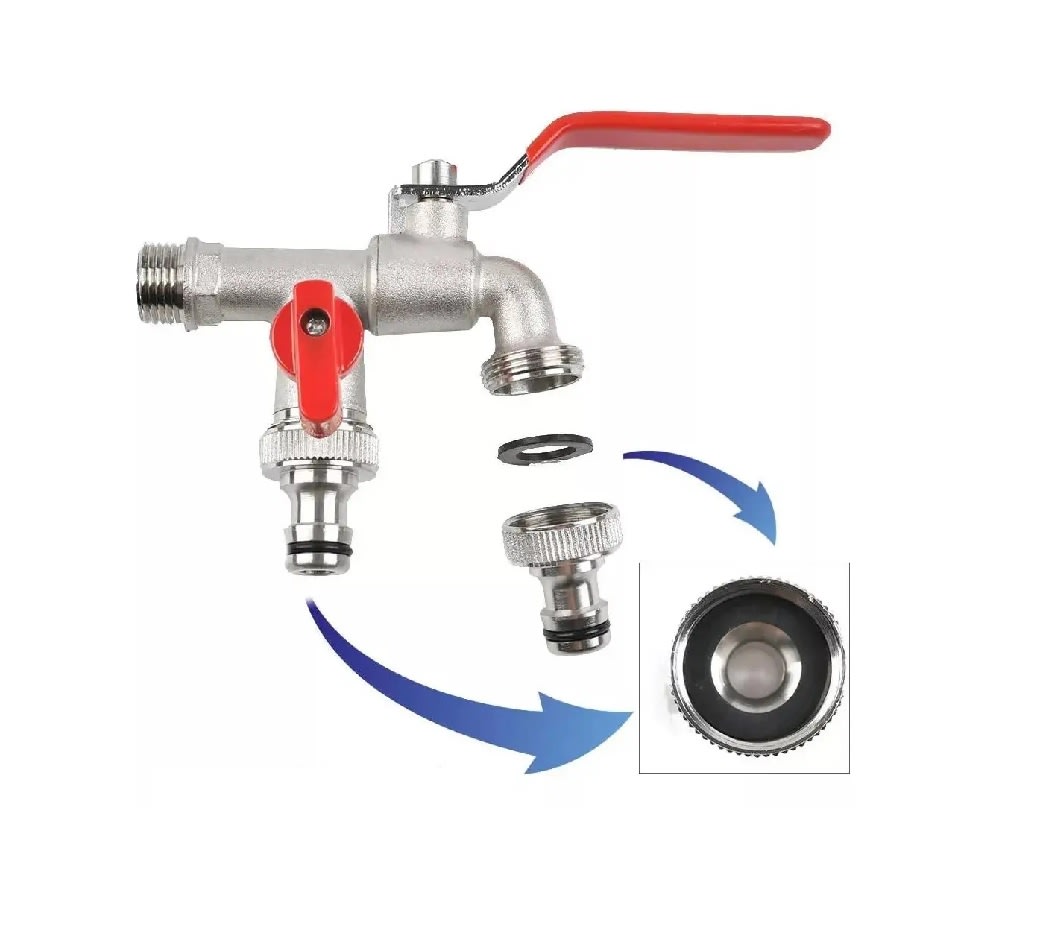 Llave Jardín con Doble Salida 1/2 Grifo De Válvula4