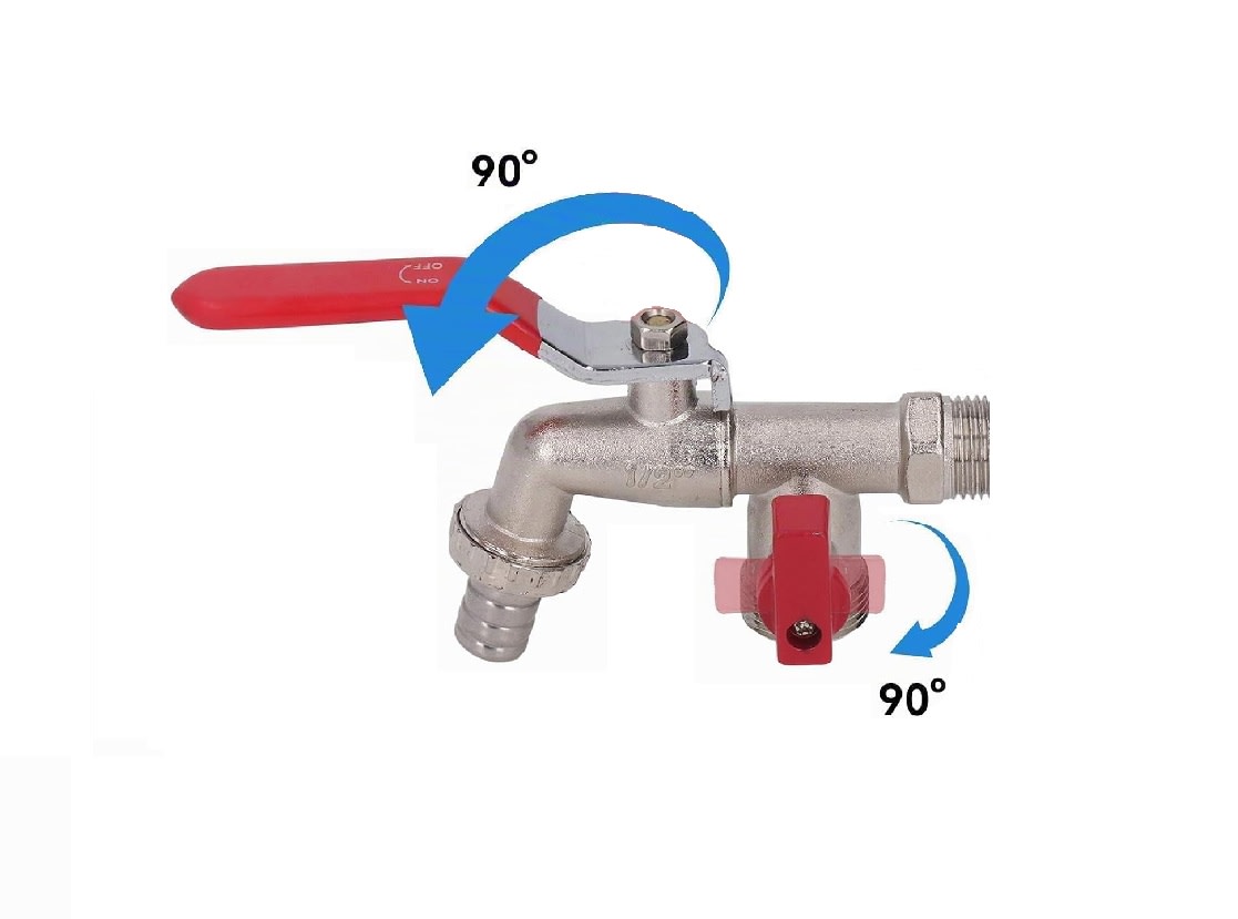 Llave de paso Jardín C/Doble Salida 1/2 Grifo De Válvula5